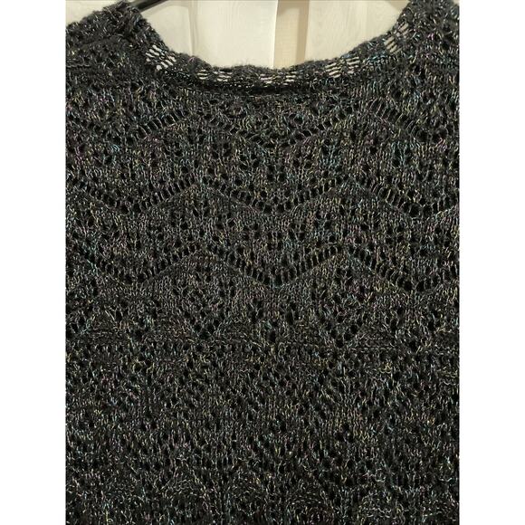 Cat & Jack‎ Girls Sparkly Black Multicolor Knit Holiday Sweater Dress Sz L 10/12 - Picture 4 of 7